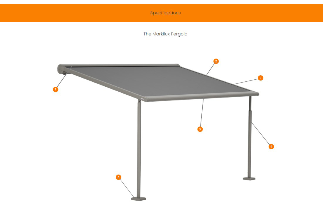 Specification Pergola Web indication 