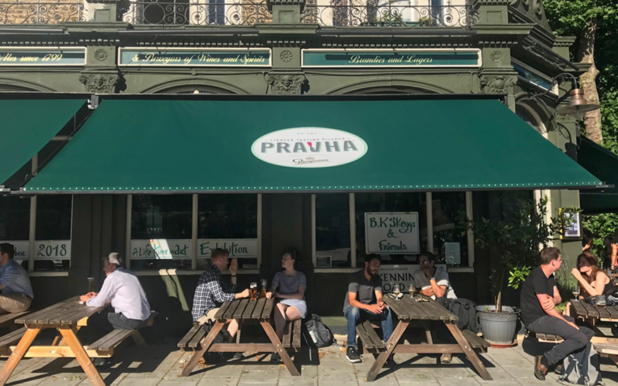 Traditional Victorian Awnings in Green Fabric