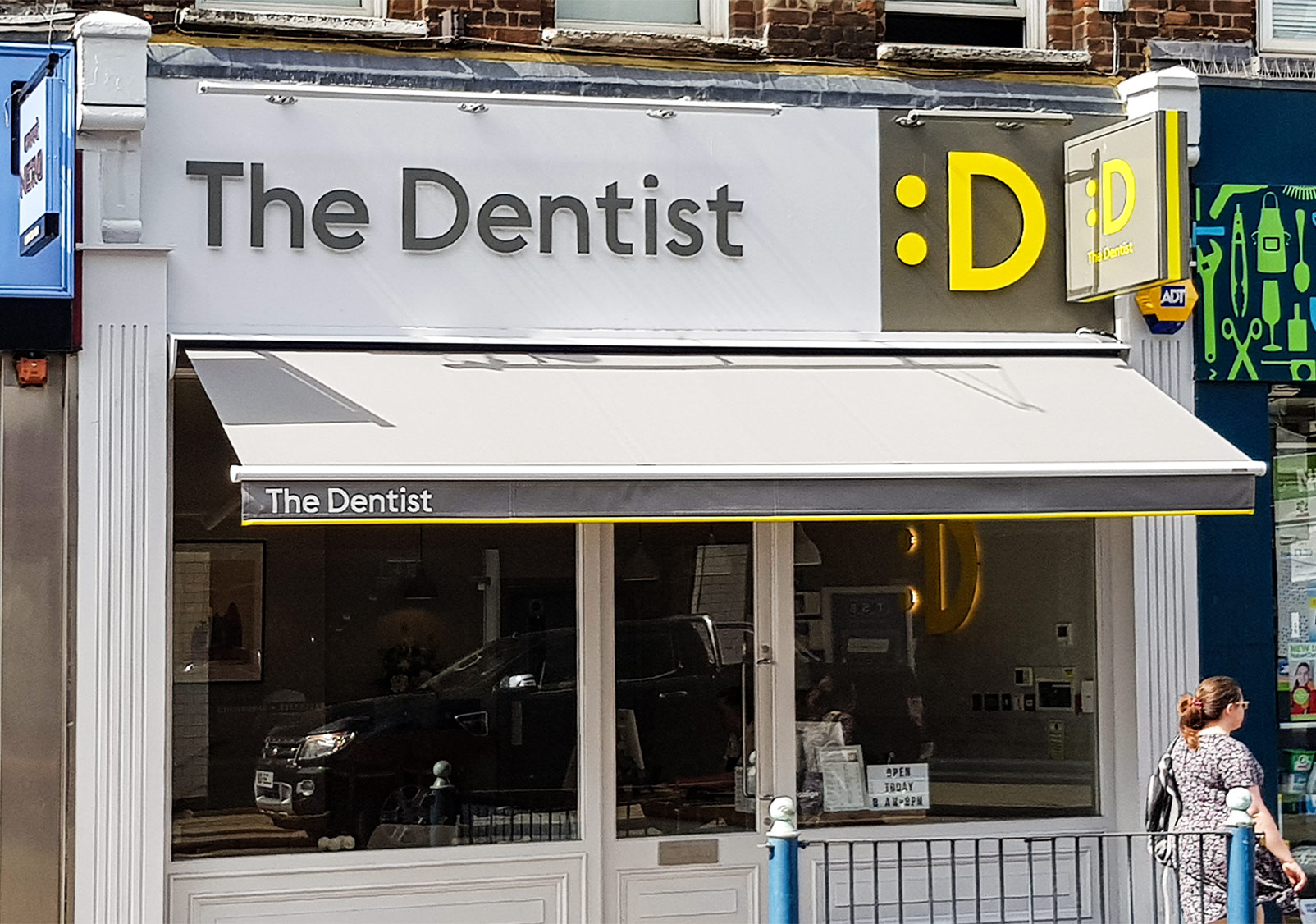 Grey Fabric Awning Folding Arm